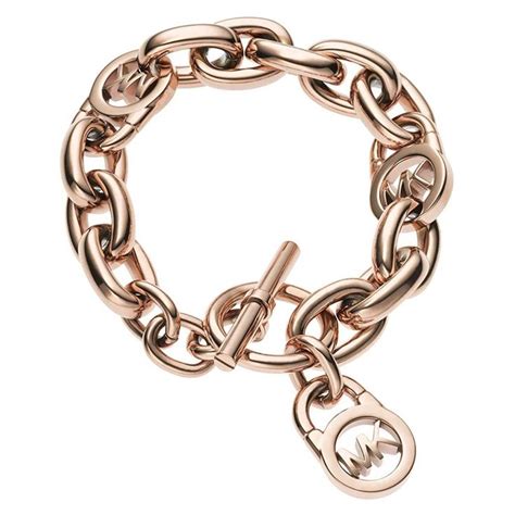 michael kors armband mkj2752791|MICHAEL KORS Womens Rose Gold Toggle Chain Bracelet .